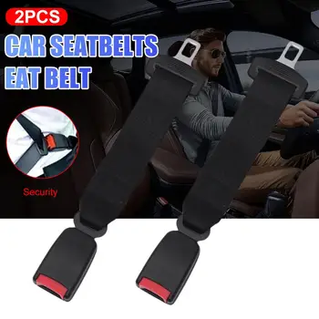 

OLOMM 2pc Creative Black Car Seat Belt Clip Extender Safety Seatbelt Lock Buckle Plug Thick Insert Socket