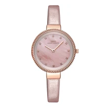 

Women Luxury Crystal Pink Quartz Watch Rhinestone Unique Top Brand Leather Watch Waterproof Designer High Quality Wristwatch