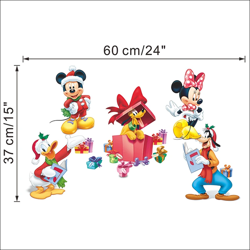 Merry Christmas Cartoon Disney Mickey Minnie Mouse Wall Stickers For Kids Rooms Home Decor Wall Art Decals PVC Mural DIY Poster Merry Christmas Cartoon Disney Mickey Minnie Mouse Wall Stickers For Kids Rooms Home Decor Wall Art Decals PVC Mural DIY Poster