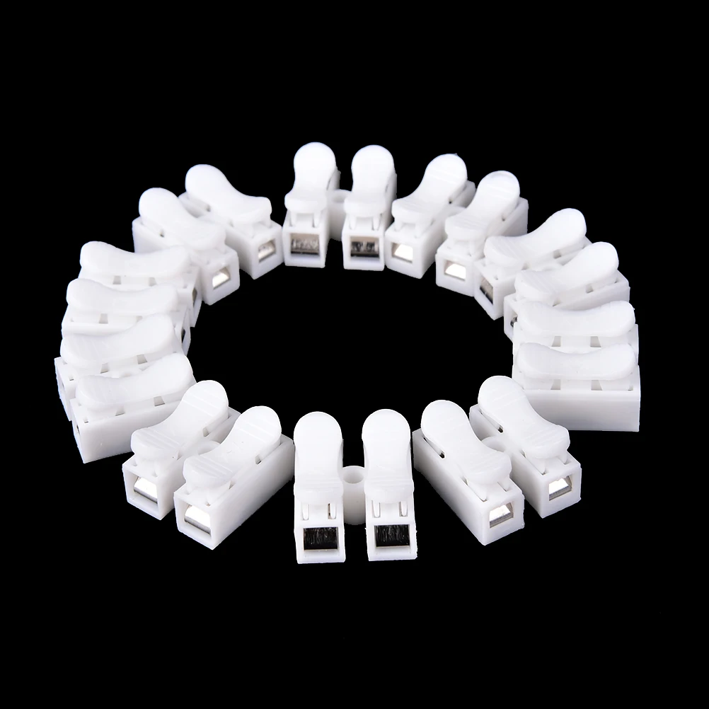 50pcs/lot Plastic Push Type Wire Connector 2P 3P Butt Joint Terminal Blocks Universal Connector For Led Lamps High Quality
