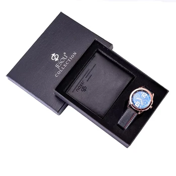 

Men Watches Leather Belt Quartz Wrist Watch Folding Leather Wallet Watch Gift Set for Men's Holiday Birthday Present Fast Ship
