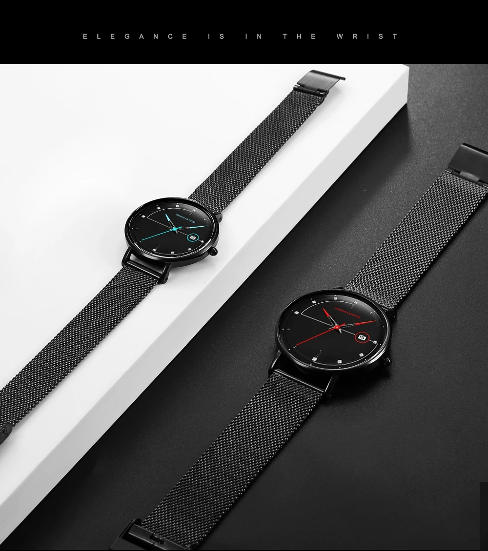 Японский Move для мужчин t стиль Модные мужские s часы лучший бренд класса люкс кварцевые часы для мужчин сетка сталь водонепроницаемый ультра-тонкий наручные часы