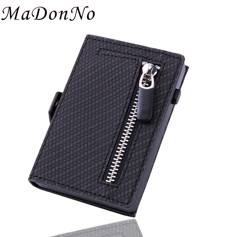 Cartera de fibra de para hombre, monedero, billetera delgada, negra, Vollet - AliExpress