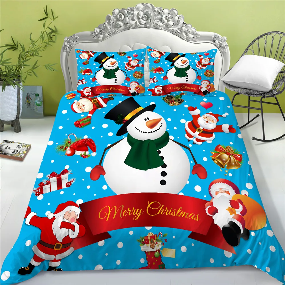 

Комплект постельного белья «Merry Christmas», пододеяльник большого размера для детей, постельное белье из полиэстера, Королевский размер, праздничный подарок для кровати
