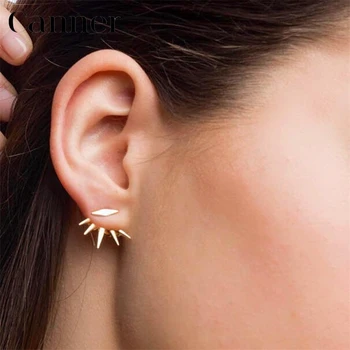 

1 pair 925 Sterling Silver Stud Earrings Fashion Personality finger Skeleton vertical strip Shaped Earrings for Women Best Gift