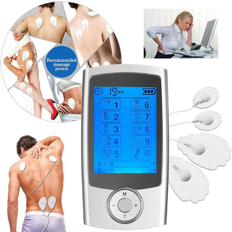 

2021 New Electric Tens Unit 10 Modes Digital Therapy Machine Electrode Pads Wire Massager