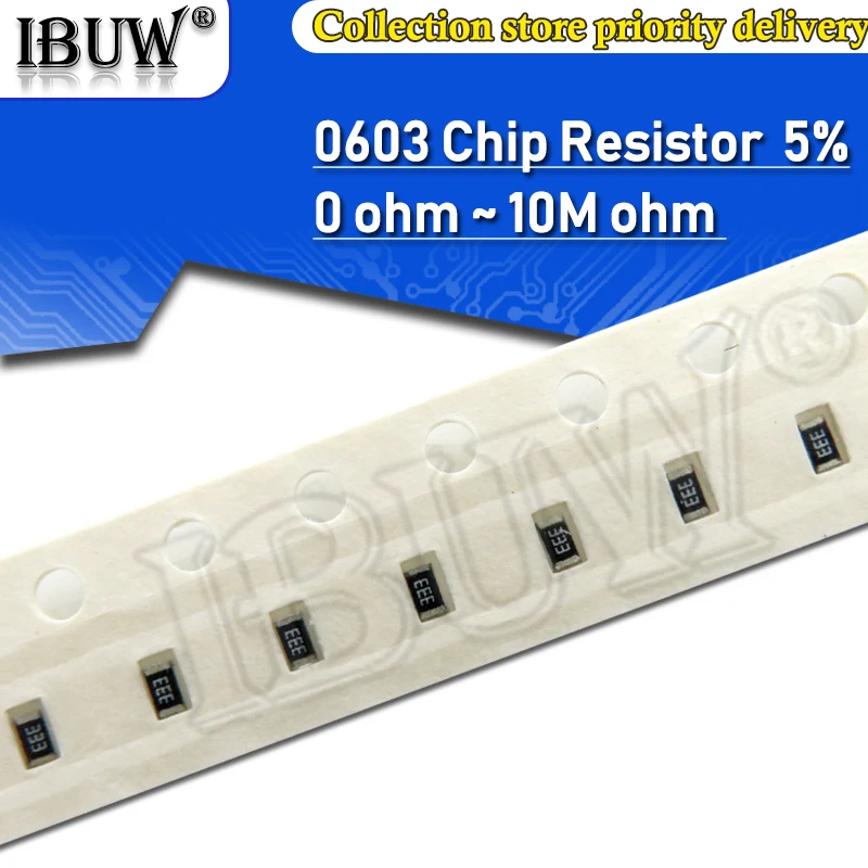 100pcs 0603 5% SMD resistor 0R ~ 10M 1/10W 0 1 10 100 150 220 330 470 ohm 1K 2.2K 10K 100K 1M 0R 1R 10R 100R 150R 220R 330R 470R smd resistor