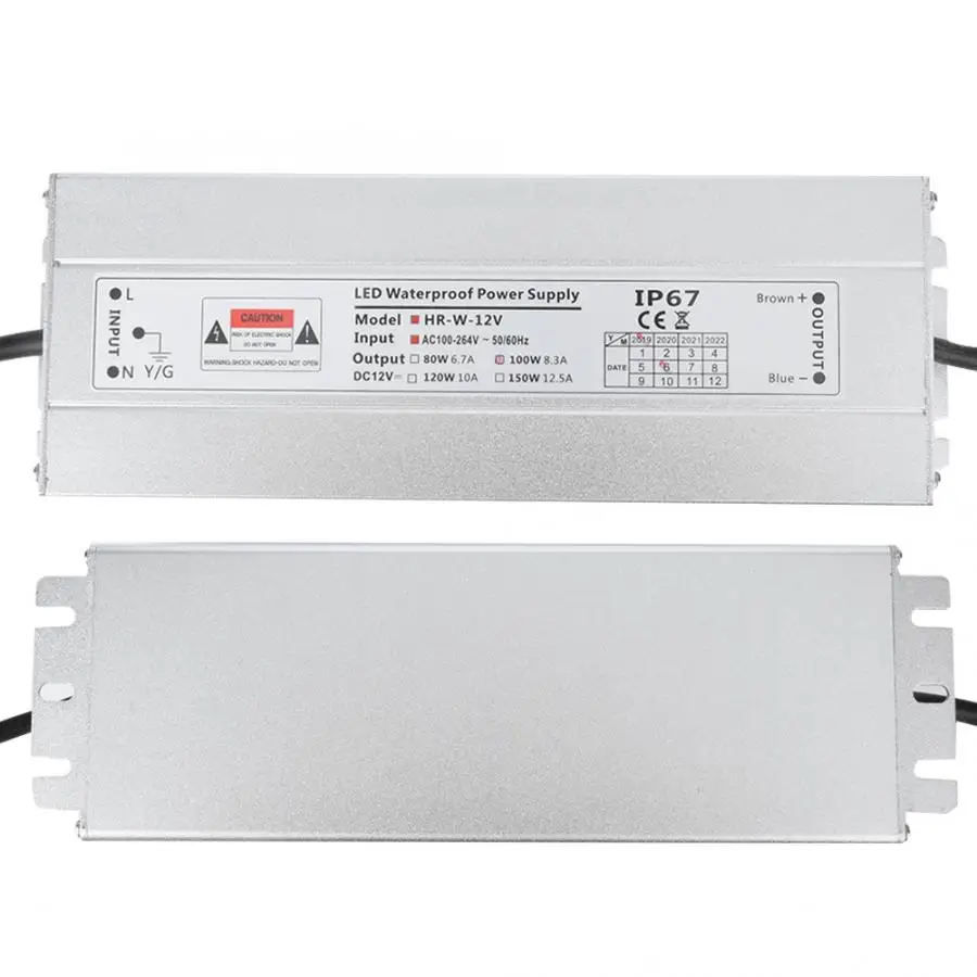IP67 Водонепроницаемый светодиодный выключатель питания AC к DC 12V 8.3A 100W для светового короба/полосы света для Светодиодные полосы ограждения