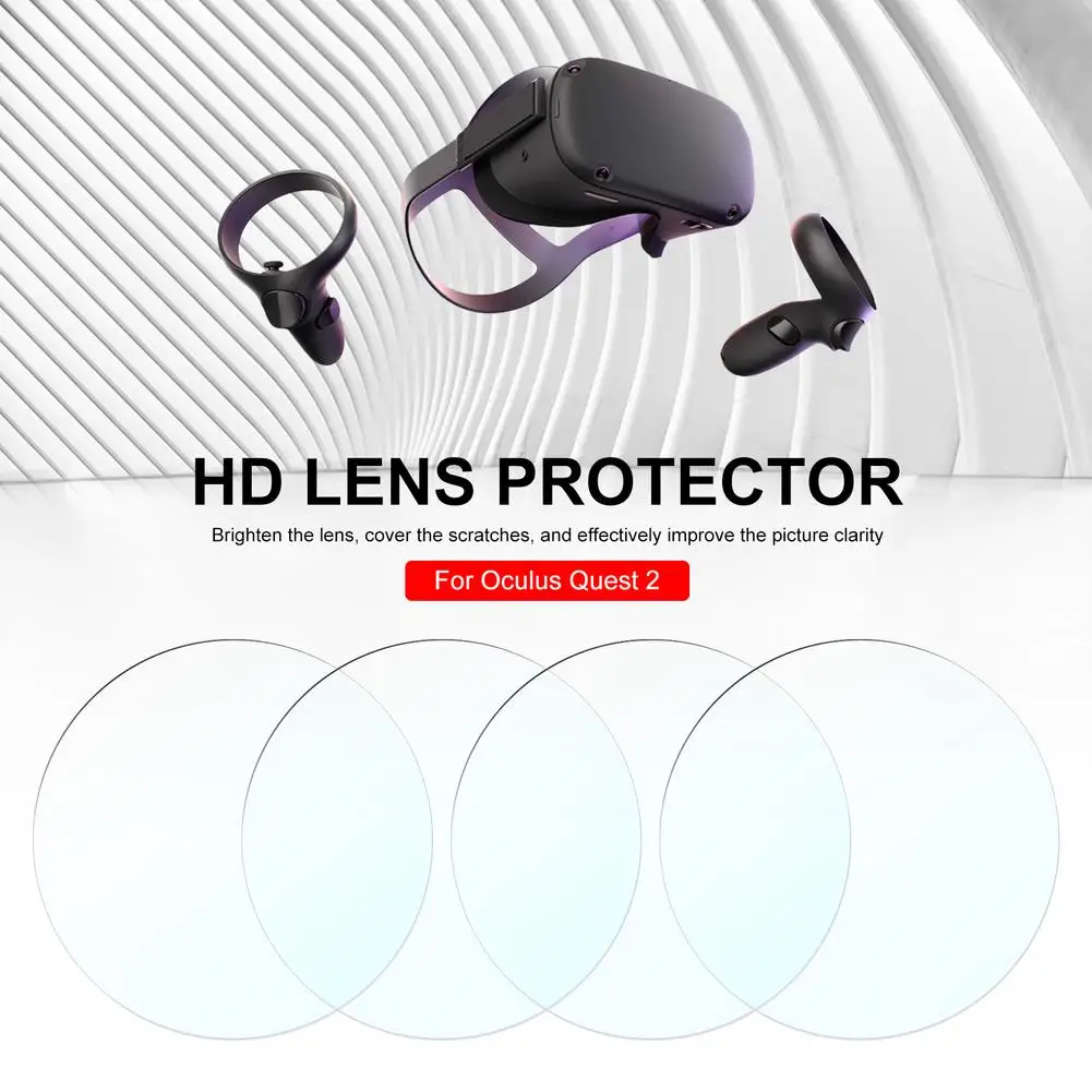 Película protectora de lentes VR para Oculus Quest 2, 4 Uds., película suave de TPU VR, Protector de lente HD, antiarañazos para Oculus Quest2