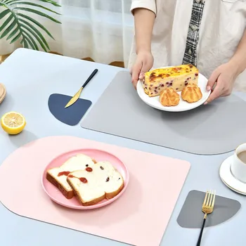 

Dual Side 2 Color Tableware Pad Placemat PU Leather Table Mat Heat Insulation Non-Slip Placemats Bowl Coaster Kitchen