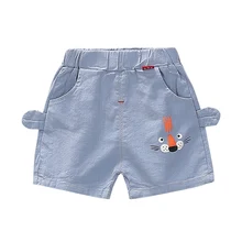 Хлопковые короткие штаны с рисунком для маленьких мальчиков; летние детские повседневные шорты до колена; детская одежда