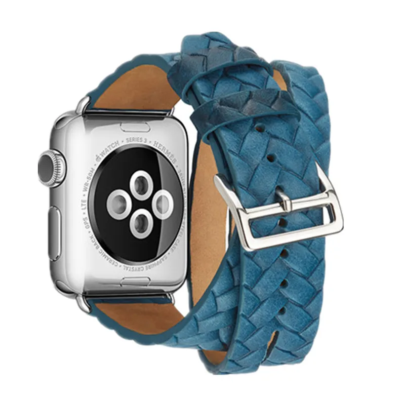 Кожаный ремешок для часов Apple, 42 мм, 38 мм, iWatch, ремешок серии 3, 2, 1, повязки на запястья-браслеты, ремень, двойной тур, ремешок для часов