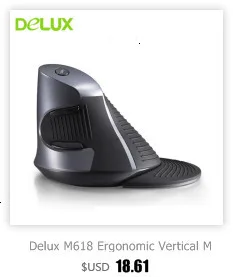 Delux M618X 2,4 ГГц Беспроводная+ Bluetooth 3,0/4,0 многомодовая перезаряжаемая эргономичная Вертикальная компьютерная USB игровая 6D мышь