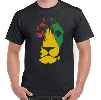 

Jamaica Lion Mens Reggae T-Shirt Jamaican Bob Marley Flag Rastafarian Rasta