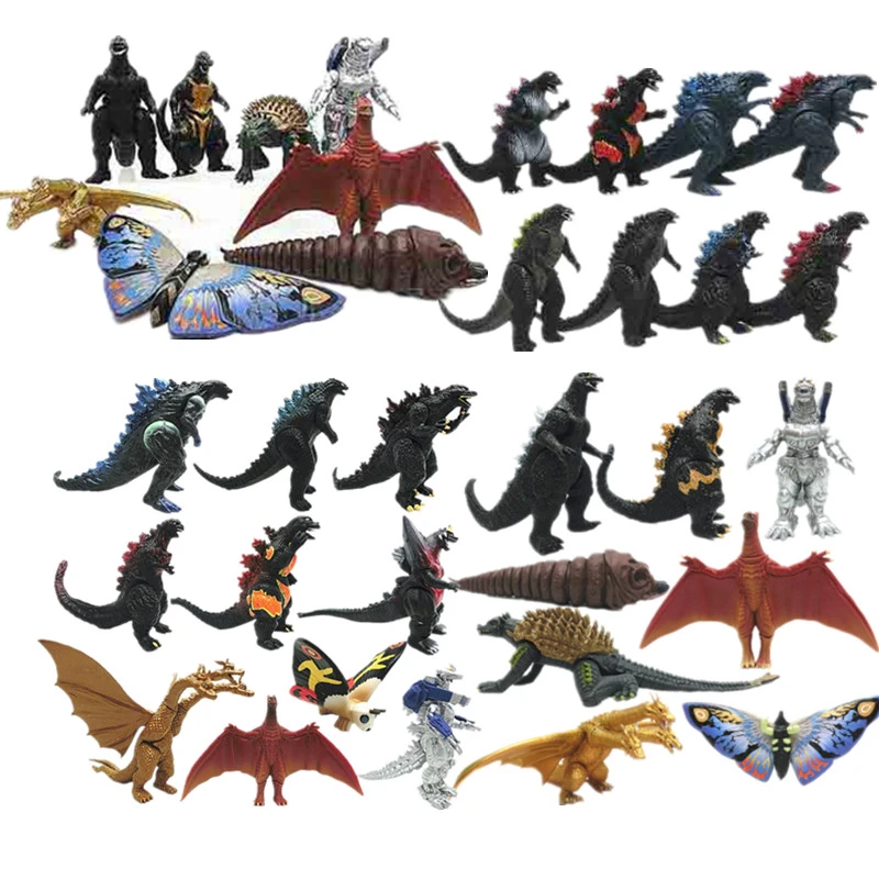 Dinosaur Godazilla 2 10pcs Anime Surrounding Three Headed Dragon King About Monsters Toy Figurine Model Decoration Gift Action Figures Aliexpress