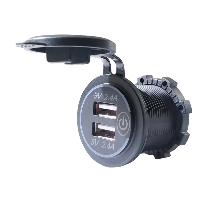 DIY 4.8A двойной USB зарядное устройство розетка мощность выходной вольтметр 12-24 В Универсальный для автомобиля/лодки/мотоцикла/морской RV провода предохранитель DIY Kit