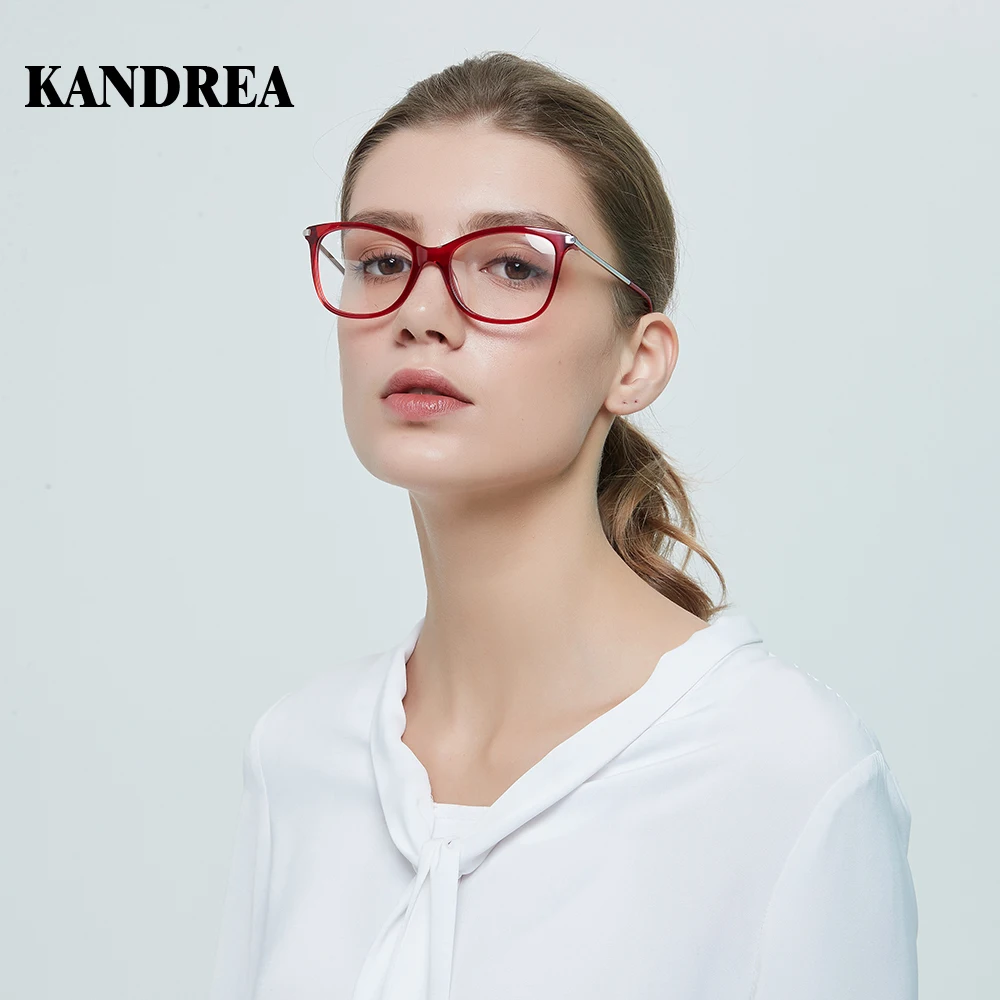 Kandrea оправа для очков в стиле кошачьи глаза женские прозрачные линзы очки личности прозрачный Ретро Красная оправа очки