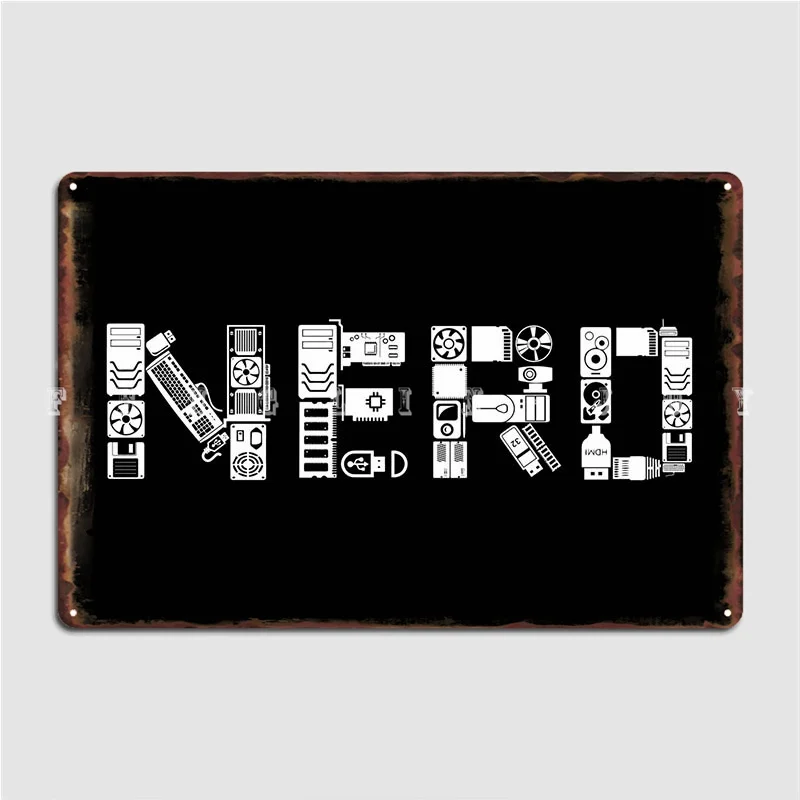 

Nerd Computer Parts Metal Plaque Poster Plaques Club Pub Garage Vintage Tin Sign Poster