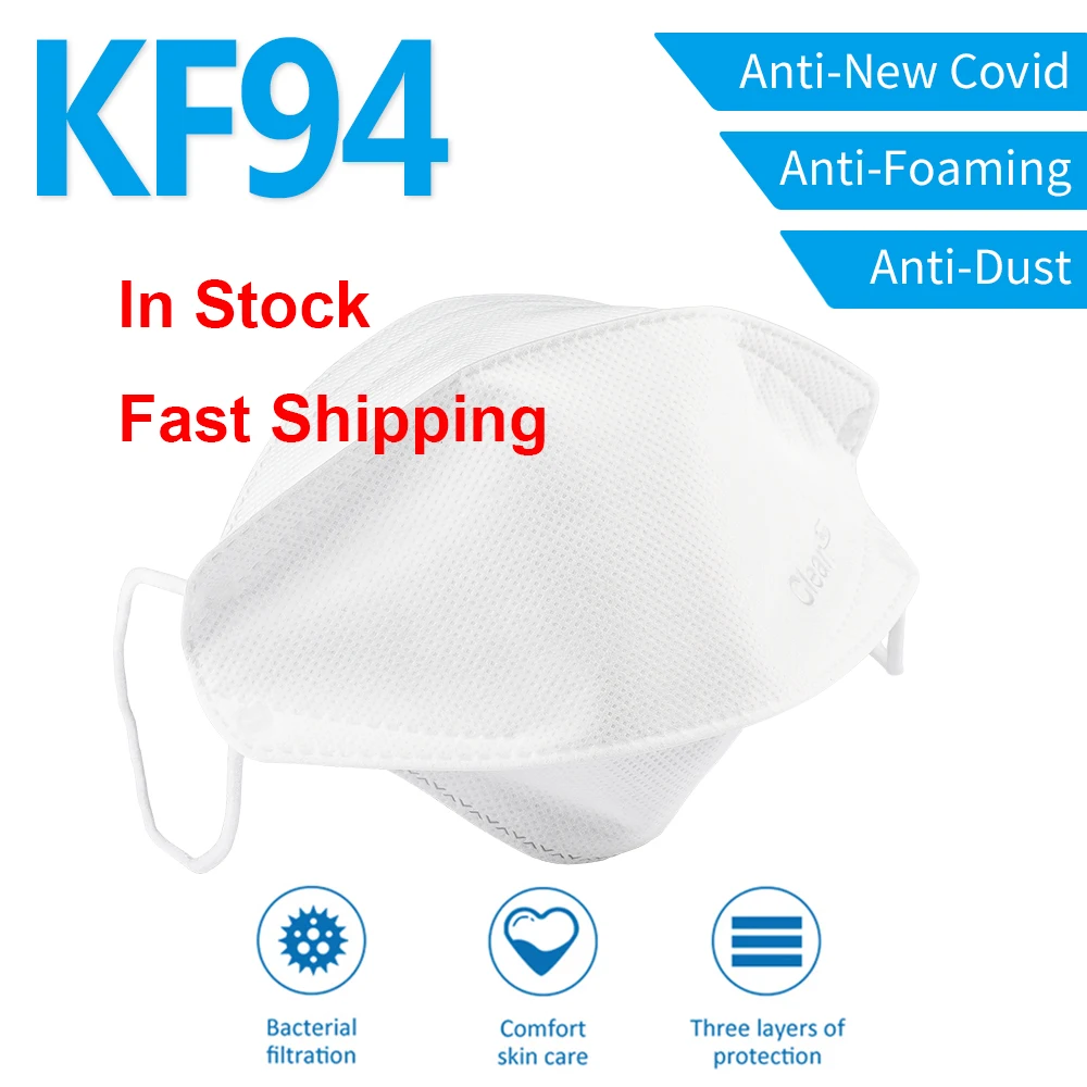 

In Stock KF94 Mask PM2.5 Dustproof Anti Haze Bacteria kF94 Mask Full Protective Face Mouth Mask Atibacteria DustProof Breathable