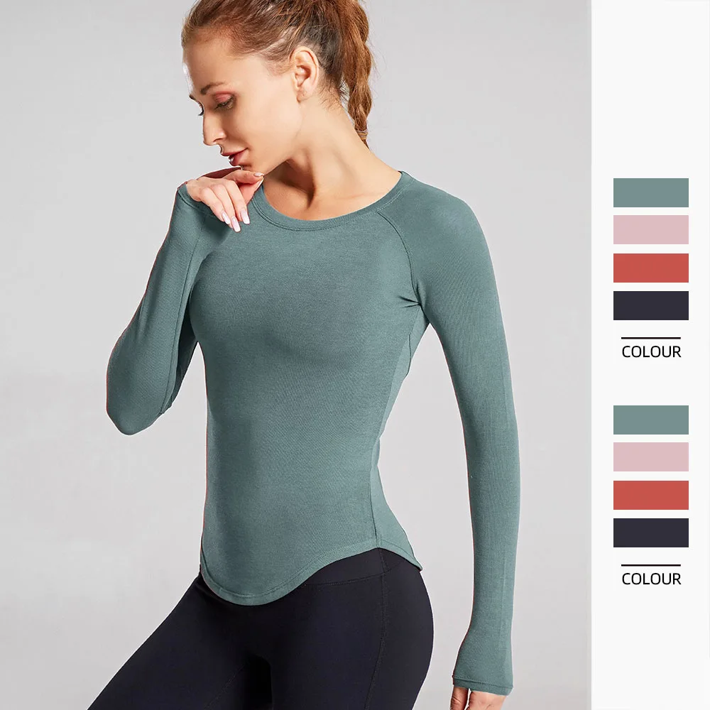 Seamless Yoga Shirt Back Straps Sport Shirt Women Long Sleeve Crop Top