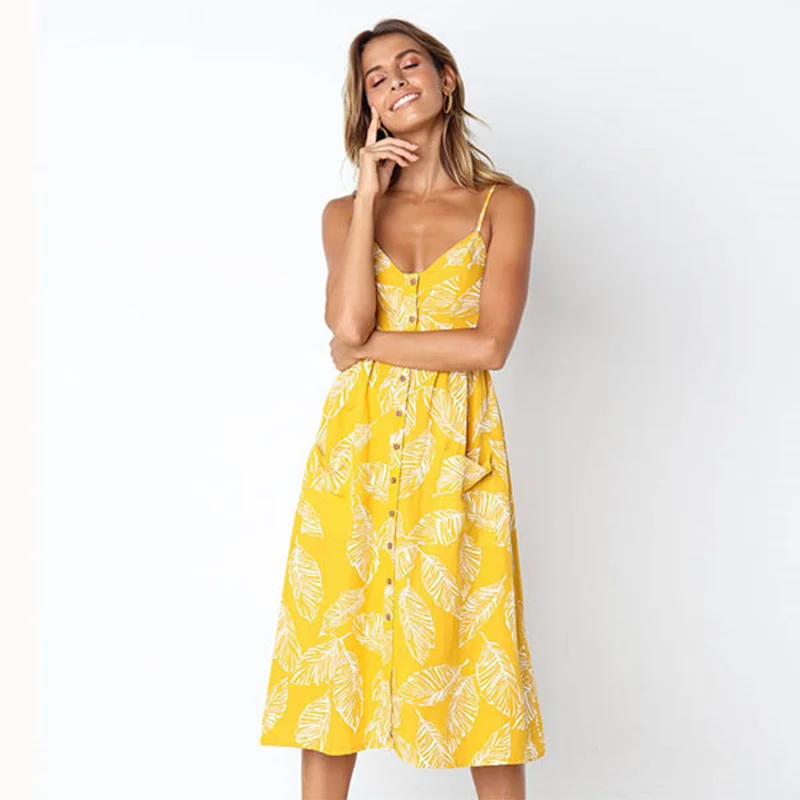 Summer 2023 New Women\'s Dress, Floral Print Long, Bohemian Dress, V-neck Button Sleeve, Shawl, Casual Wear Women\'s Wear