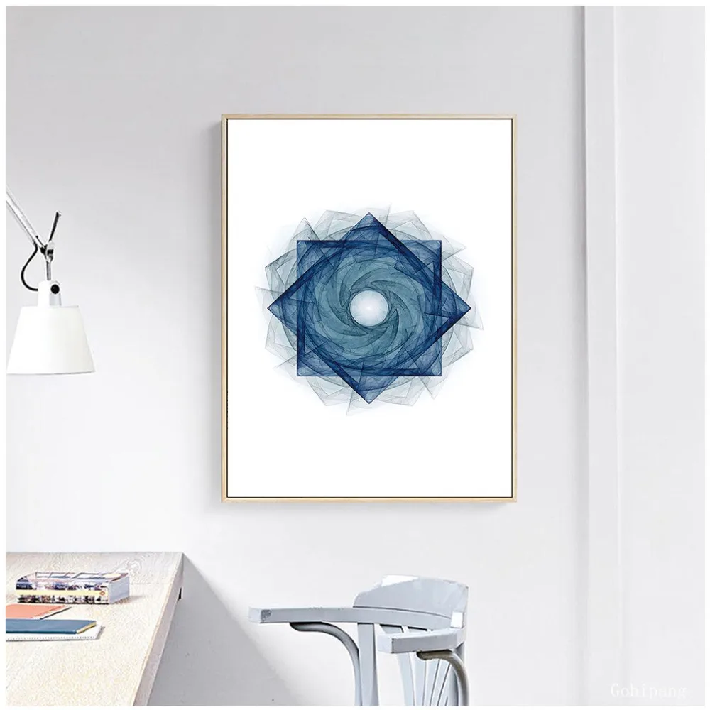 Modern Rotate Geometry Design Canvas Art Print Poster, Canvas Painting Wall Pictures For Home Decoration Minimalist Wall Decor
