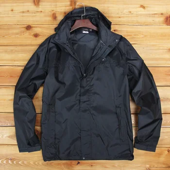 

Outdoor sportswear Jackets men single layer raincoat hooded waterproof windbreaker thin plus size lightweight men jacket coat