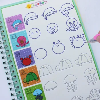 

Recyclable groove practice Reusable copybook Kindergarten practice drawing book Preschool children drawing Coloring book Kids