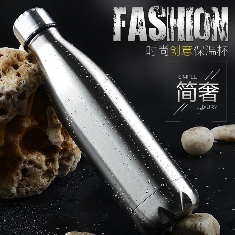 

304 Stainless Steel Double Layer Insulated Cup Coke Bottle Insulated Cup Sports Cup Gift Cup Bullet Thermos Mug