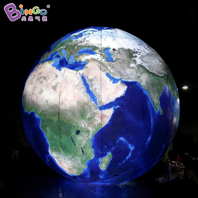 HIGHLY RECOMMENDED 6m inflatable lighting LED earth customized landing globe ball display replica