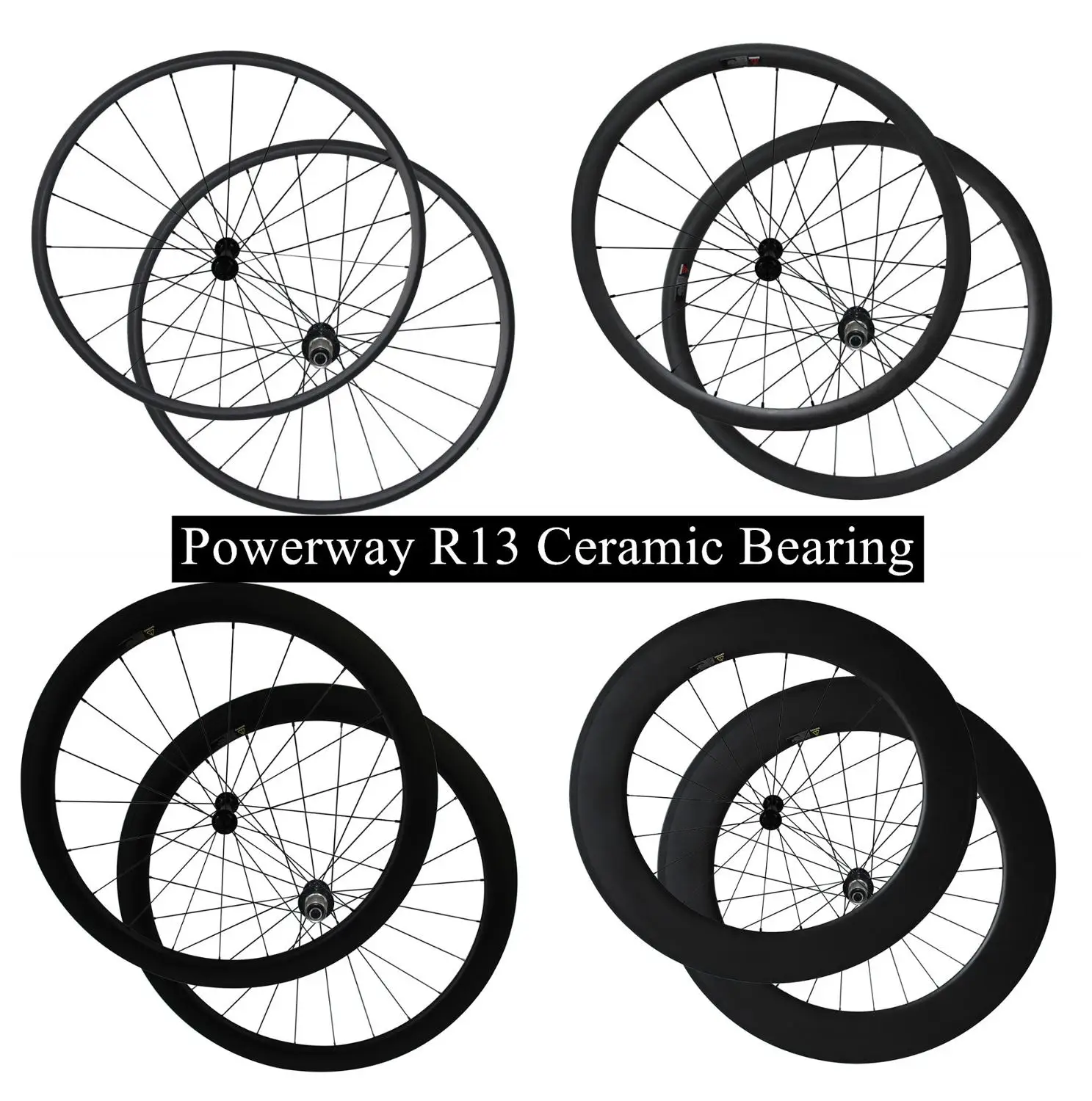 V-brake Углеродные колеса с Powerway R13 Втулка с керамическими подшипниками CN424 спицы 700C дорожное Велосипедное колесо Набор 20/24 отверстий