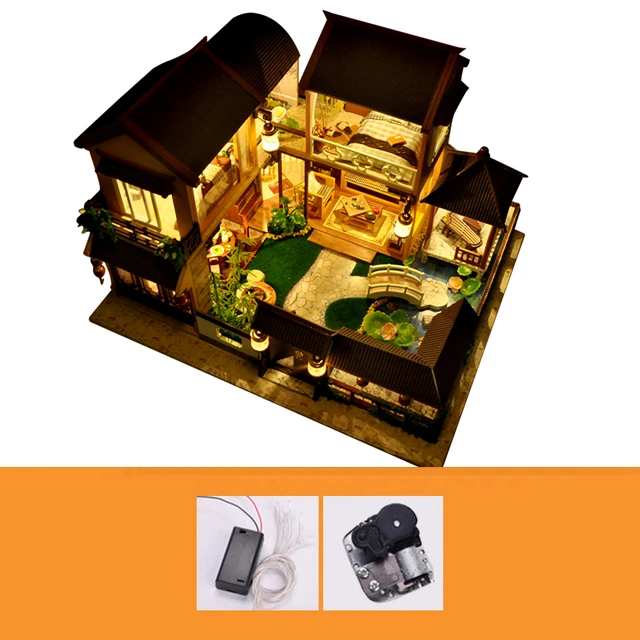 Kids Toys Diy Dollhouse Assemble Wooden Miniatures Doll House Furniture Miniature Dollhouse Puzzle Educational Toys For Children 8