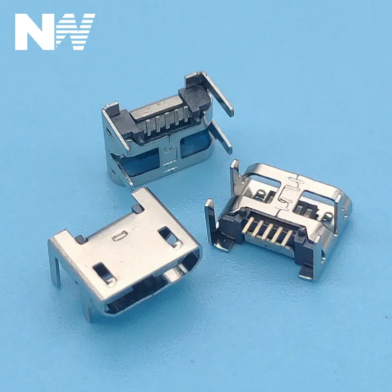 10 шт. микро Usb разъем 5Pin Seat Jack Micro Четыре ножки 5P вставляемые пластины Mini Коннектор