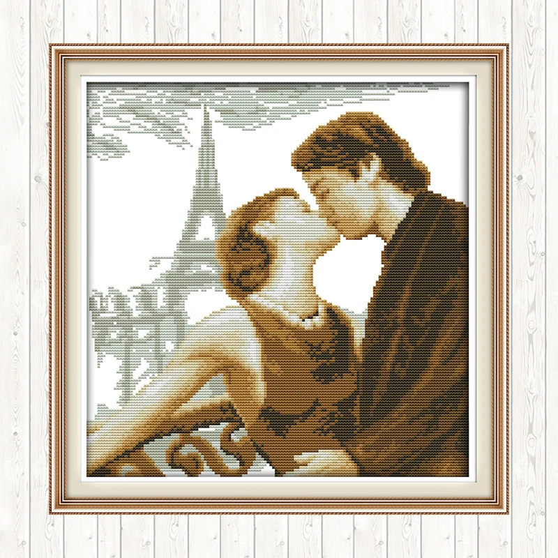 

Parisian Love DMC Cotton Thread Printed Canvas DIY Needlework Crafts Cross Stitch Embroidery Kits 14CT 11CT Counted and Stamped