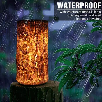 

Solar Waterproof Stump Light Creative Landscape Lighting Garden Column Light Home Garden Festival Party Decoration Lights