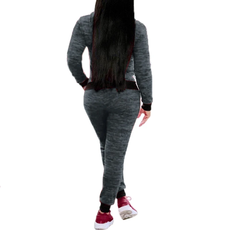 2 Piece Set Woman Hoodies Zipper Sweatshirt Tops And Jogger Pants Women's Sport Suit Set Female Sports Lounge Wear Tracksuit