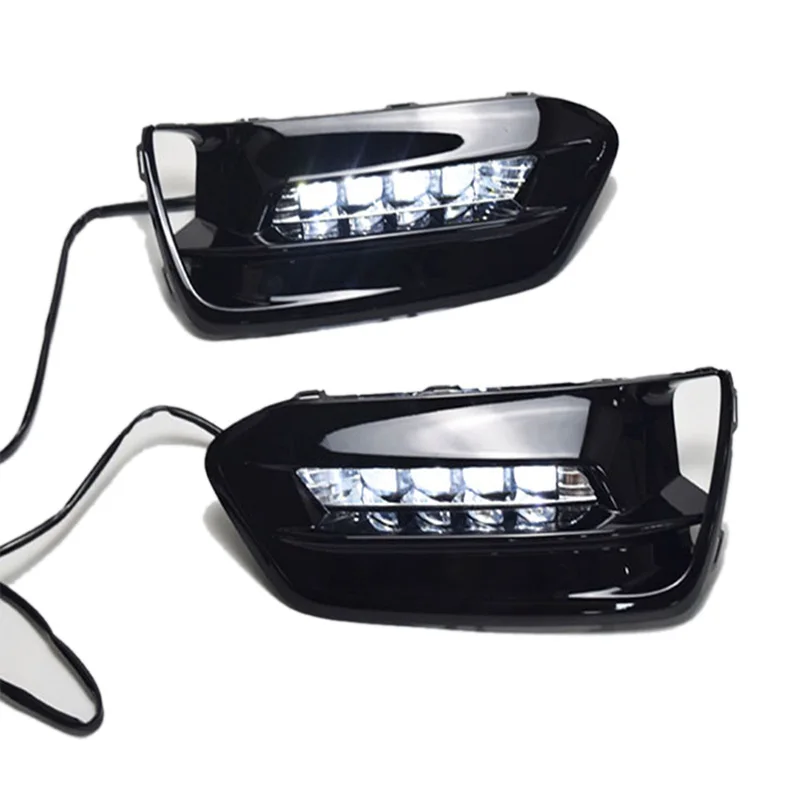 Car LED DRL Daytime Running Light with Turn Signal Lamp+ Blue Night Time Running Light Car Styling for Honda Accord 10Th 2