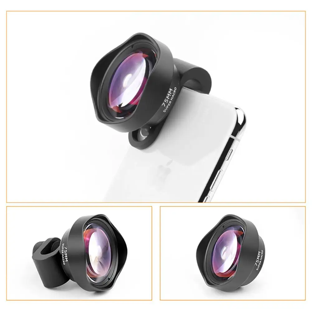 75MM Camera Macro Lens 10X Wide-angle External Mobile Phone Lens For Apple Huawei Android
