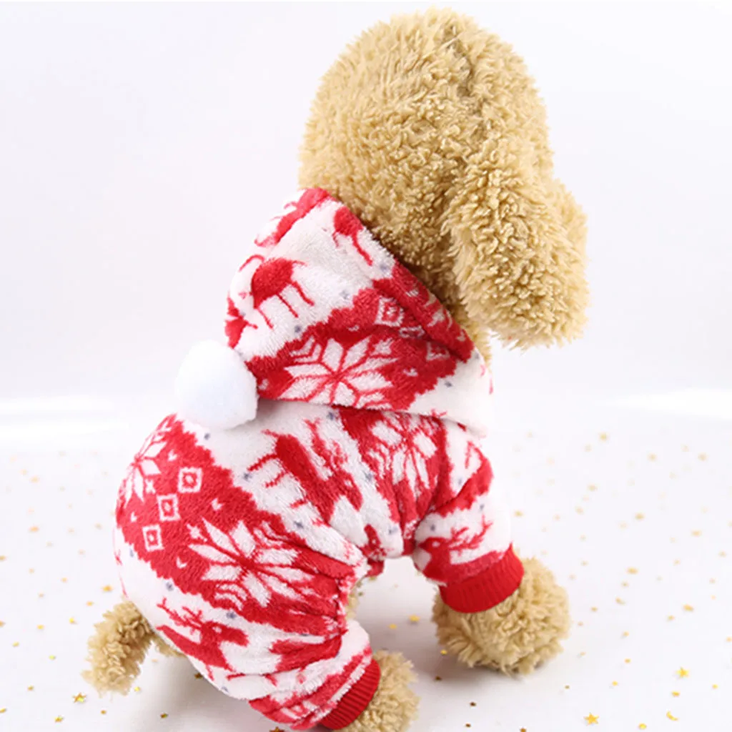 Рождественские снежинки четырехногие комбинезоны для собак Зимний Теплый Щенок Чихуахуа Одежда для маленьких для средних и больших собак ropa para perro