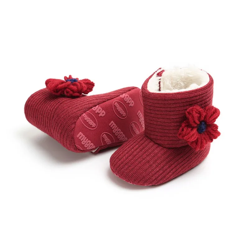 Зимние ботинки; обувь для маленьких девочек и мальчиков; Детские кроссовки с бантом для новорожденных