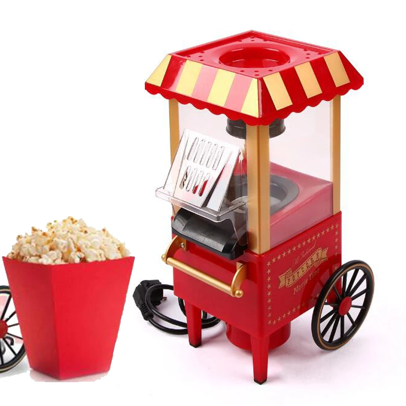

110-220V EU/US Plug Popcorn Machine Mini Retro Electric Carnival Popcorn Maker Corn Making Machine For Household DIY Corn Popper