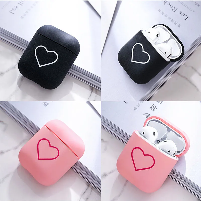 Модный чехол с милым сердцем для пар Airpods Жесткий Чехол беспроводных Bluetooth