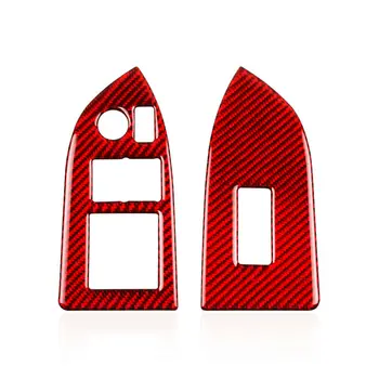 

Carbon Fiber Button Cover Red Car Auto Interior Window Switch Decor For Subaru BRZ Toyota 86 2pcs New