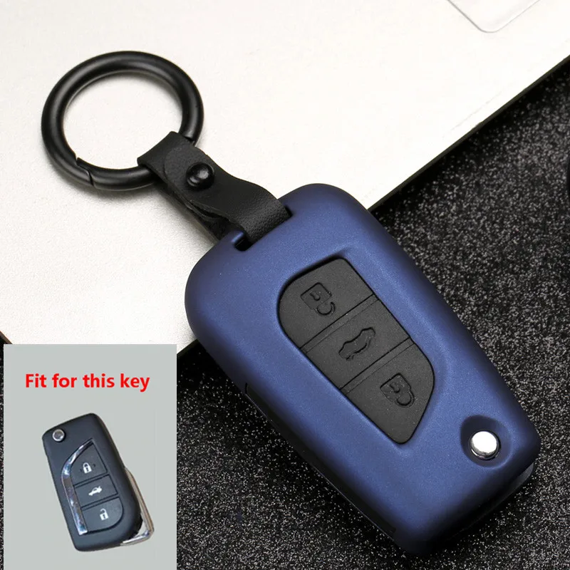 2020 Silicon Carbon Fiber Car Key Cover Case For Toyota Auris Corolla