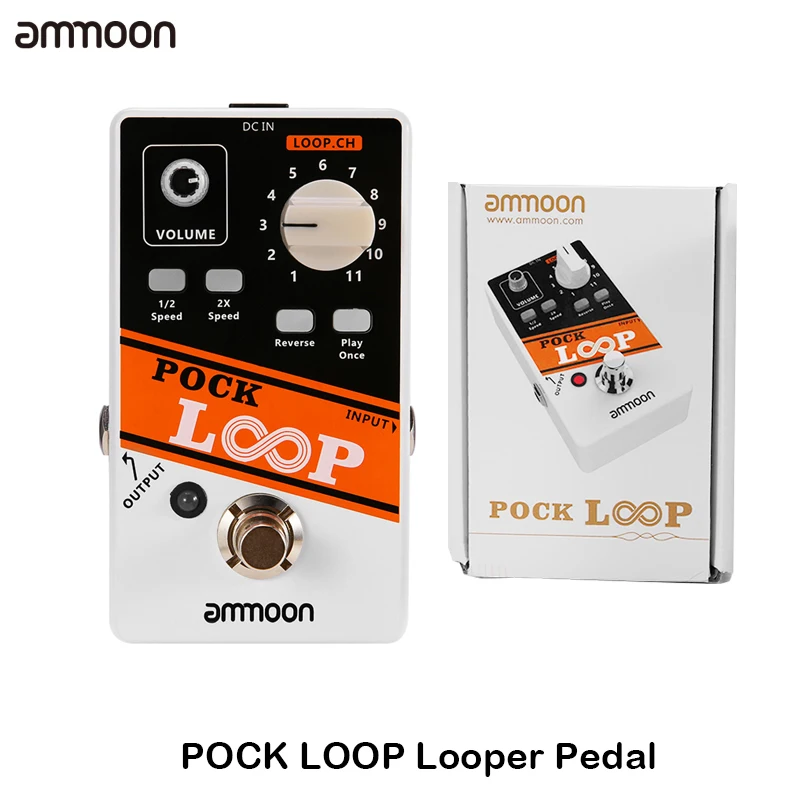 Ammoon POCK LOOP Looper педаль гитарного эффекта поддержка воспроизведения Функция