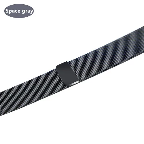 Space gray Миланская петля для Apple Watch ремешок 44 мм 40 мм 4 5 ремешок iwatch 42 мм 38 мм браслет из нержавеющей стали Apple watch 5 4 3 2 аксессуары - Цвет ремешка: Space gray