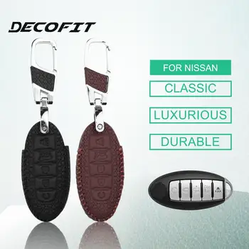 

Genuine Leather key Case for Nissan Maxima Altima Rouge Pathfinder Senter MURANO QASHQAI 5 Buttons Fob Remote Holder Cover