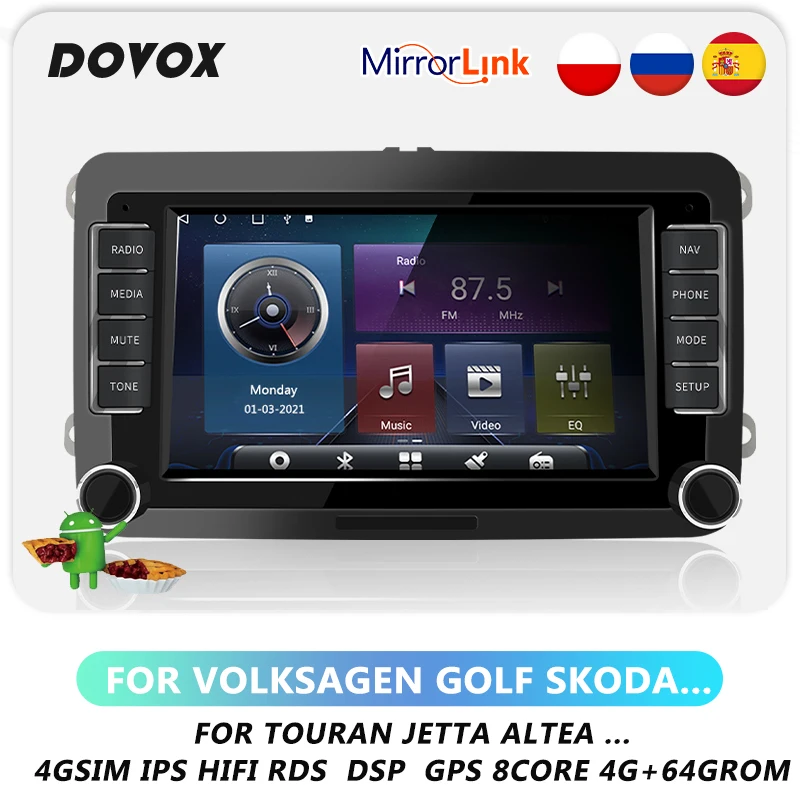 Автомагнитола DOVOX мультимедийный плеер на Android без DVD для VW/Volkswagen/Golf 5