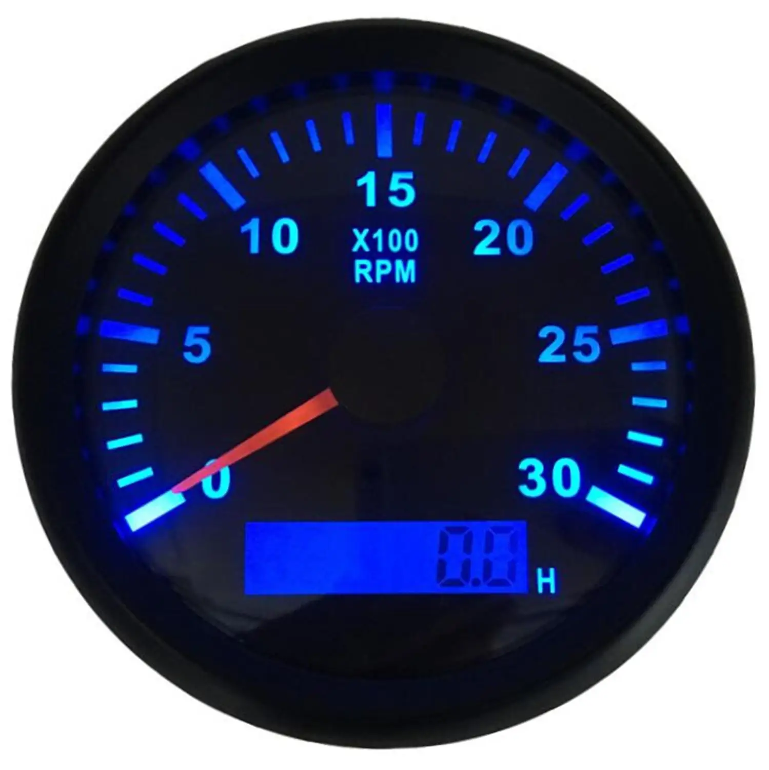 Tachometer//Hourmeter 0-3000 RPM Ignition Coil Signal Gauge Chrome Bezel 12V