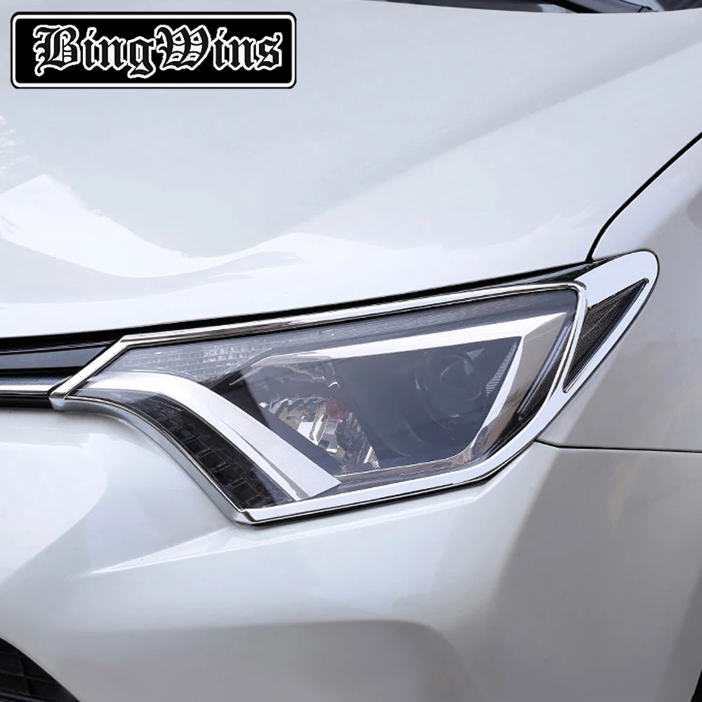 BeingWins автомобильный Стайлинг для Toyota RAV4- наружный ABS Хром Передняя фара накладка